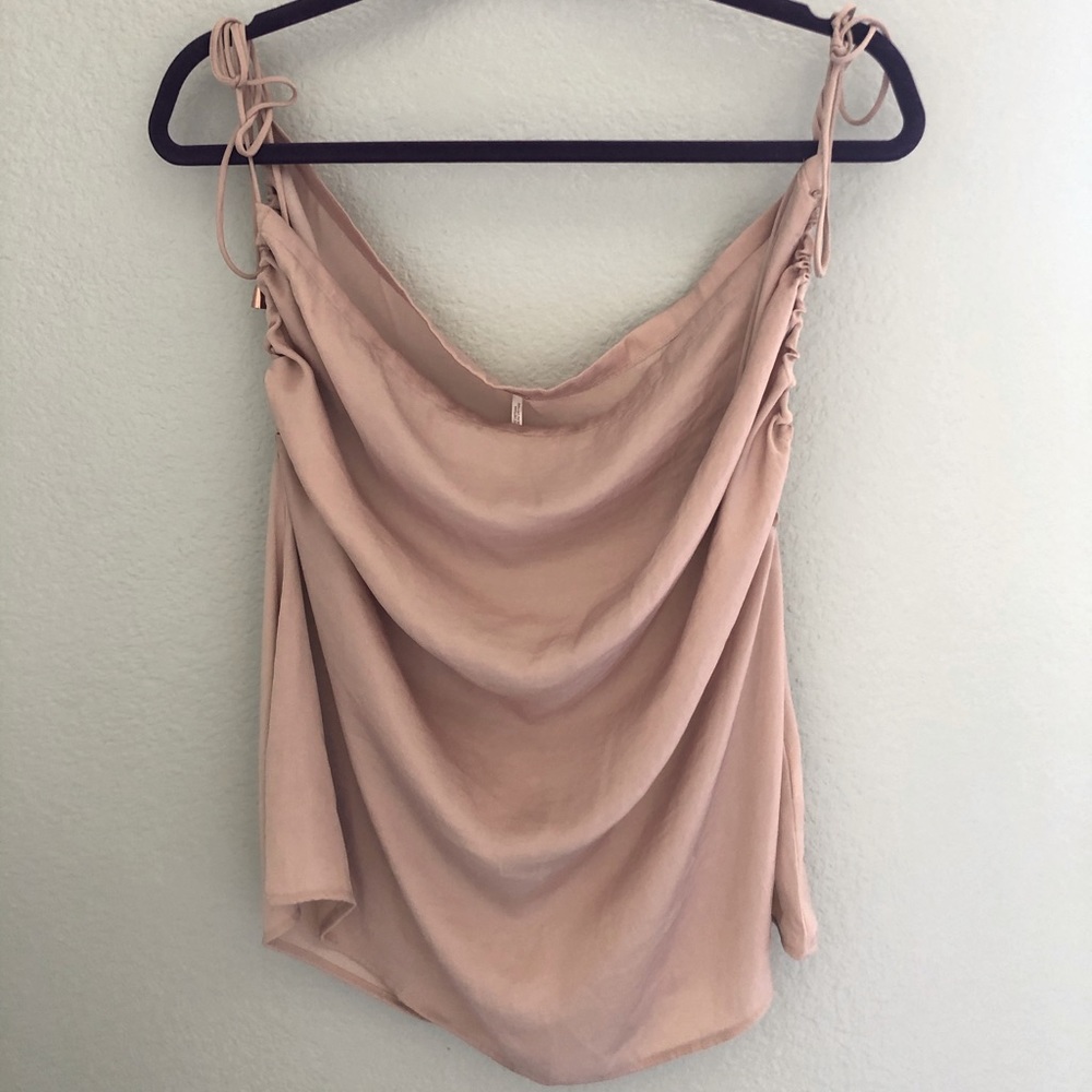 silky, shiny free people top.